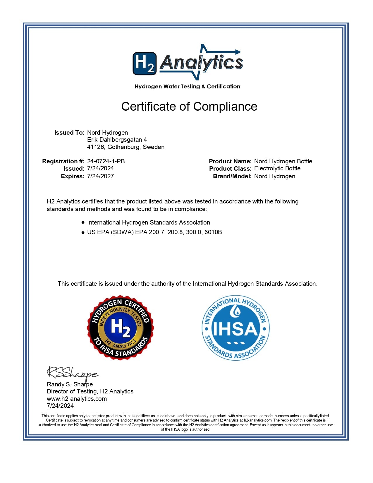 Nord Hydrogen-flaske